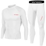 MXETWJEL Mens Pullover Tops Plain Pants Sets Compression Top and Bottoms Activewear 2 Piece Suits Thermal Underwear Running Equipment for Men Suits High Impact Shaping Long Johns for Cycling & Skiing