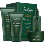 Shea Moisture Complete Beard Kit | All Natural Ingredients | Maracuja Oil & Shea Butter | Beard Balm | Beard Conditioning Oil | Beard Wash | Beard Detangler