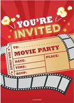 32 Movie Party Invites - Kids Childrens Birthday Party Invitations with Envelopes – You're Invited - Designed and Printed in the UK