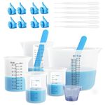 Silicone Measuring Cups for Resin,Clearly 2 Scales 1000ml,250ml,500ml,100ml Resin Measuring Cups, Silicone Stir Sticks, Reusable & Easy Clean Resin Supplies for Resin Mixing,Molds,Jewelry Making