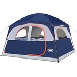 UNP Tents 6 Person Waterproof Windproof Easy Setup,Double Layer Family Camping Tent with 1 Mesh Door & 5 Large Mesh Windows -10'X9'X78in(H)-Navy Blue