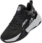 Beita High Upper Basketball Shoes for Men Sneakers Breathable Sports Shoes Anti Slip, Black, 9