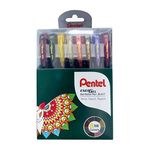 Pentel Colour Roller Gel Pen Set - Pack of 8 (Multicolour)