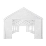 CHARLES BENTLEY 8M X 4M Garden Large Marquee Wedding/Party Tent Gazebo, White Showerproof Polyethylene Cover & Side Walls, Church Style Windows, Weatherproof, Pegs, Roll Up Door (800x400x290cm)