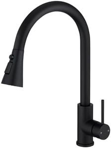 ACA International Kitchen Mixer Tap 3-Mode Spray Pull Out Spout Kitchen Laundry Sink Bar Faucet Kitchen Tap Swivel Digital Display Spout Stainless Steel (Matt Black)