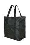 WET FREE Heavy Duty Extra Large Black Grocery Bag- 51 Litre Waterproof Shopping, Travel Tote, Storage Bag Foldable Laundry Pouch Clothes Organizer Packing with Strong Handles and Zipper bag