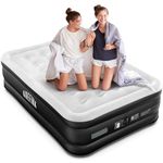 Airefina Double Airbed, Inflatable Mattress with Built-in Electric Pump, Guest Blow Up mattress In 3 Mins Self-Inflation with Flocked Surface, Portable Air Bed for Home or Camping Use -190x137x46cm