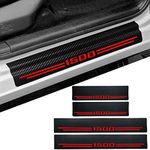 Car Accessories Carbon Fiber Door Sill Scuff Protector Auto Door Entry Guard Scratch Shield Car Door Sill Sticker for Dodge Ram 1500 2012-2024 Auto Accessories (1500, RED)