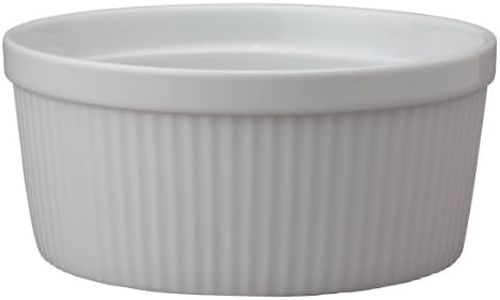 HIC Souffle, Fine White Porcelain, 7.5-Inch, 48-Ounce, 1.5-Quarts Capacity