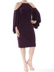 Lauren by Ralph Lauren Women's Bell-Sleeve Jersey Dress (4, Purple)