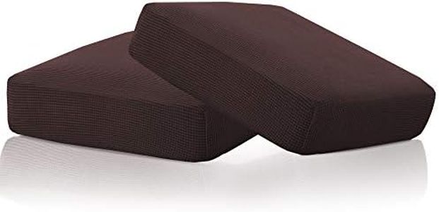 Smarcute High Stretch Individual Seat Cushion Covers Sofa Slipcovers Couch Cushion Covers Sofa Covers Featuring Jacquard Textured Twill Fabric (2 Packs, Brown)