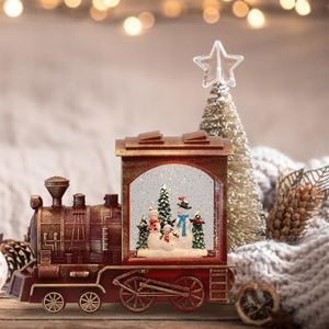 Wondise Lighted Christmas Snow Globes Musical Lantern with Timer, Battery Operated and USB Powered Spinning Water and Swirling Glitter Globe for Christmas Thanksgiving Holiday Decoration