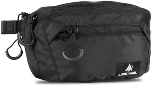 Lone Trail Black Concealed Carry Fanny Pack for Men | Adjustable ccw fanny pack for Men for Hiking and Travel, Quick Access to Back Pockets - Tactical Waist Packs w/Fully Adjustable Main & Extra Strap
