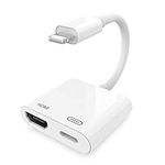 Apple MFi Certified Lightning Digital AV Adapter, 1080P iPhone Audio Video Sync Screen Converter to HDMI Adapter Compatible iPhone iPad to HDTV/Projector/Monitor