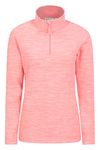 Mountain Warehouse Snowdon Womens Fleece Top - Warm Pullover, Lightweight Sweater, Half Zip, Breathable Ladies Tee, Quick Drying - For Autumn Winter, Walking, Travelling Coral Women's Size 16