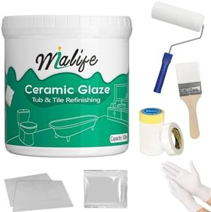 Tub and Tile Paint Refinishing Kit, Bathtub Paint White Odorless Water Based Sink Paint Suitable for Refacing Porcelain Surface/Countertop/Bathroom/Kitchen, Paintable 25-30sq.ft(500g)