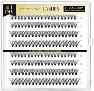 LANKIZ Self Adhesive Eyelashes, 160pcs Reusable No Glue & Remover Needed Lash Clusters, 30D Natural Wispy Individual Lashes, Pre Glued Eyelashes, DIY Glueless Lashes