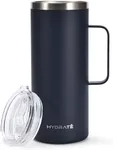 HYDRATE Tumbler with Handle 32oz, Dark Cyan - Stainless Steel Reusable Travel Mug, Metal-Steel Material, Closeable Press-In Lid, Double-Wall Vacuum Insulation, BPA-Free and Toxin-Free