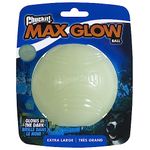 Chuckit! Max Glow Dog Ball Glow In The Dark Light Up Ball High Visibility Fetch Dog Toy, 1 Pack, X-Large