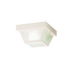 Kichler Lighting 9320WH 1-Light Outdoor Polypropylene Flush Mount, White Finish with Etched White Glass