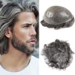 Male wig thin PU hair pieces Remy Human hair extensions Toupee hair prosthesis man wig hair system (Col#1B10)