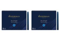 Waterman - 2 X 8 Washable Blue Serenity Ink Cartridges In Carton Box