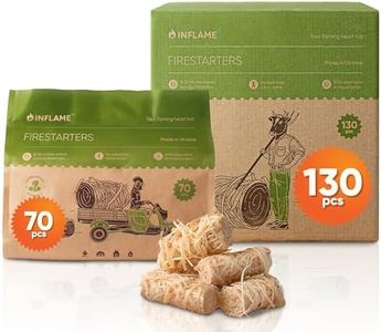 Inflame Fire Starters Set 200 pcs: 130 pcs + 70 pcs Firestarters for Campfires, Grill, BBQ, Fireplace, Woodstove - Charcoal Starter - Waterproof, Weather-Resistant - Natural Wood Fireplace Starters