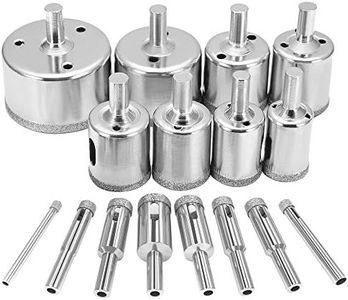AFUNTA 16 Pcs Diamond Drill Bit, Tile Hole Saw Remover Tools for Glass, Porcelain, Ceramic, Granite Stone Drill Bits 6-50mm