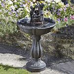 Garden Mile Solar Water Fountains, Beautiful Rustic Water Feature, Garden Solar Water Ornaments Bird Bath for Garden Patio Garden Centrepiece Waterfall Antique Ornament Solar Powered (Tipping Bucket)