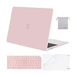 MOSISO Compatible with MacBook Air 13 inch Case 2022 2021 2020 2019 2018 M1 A2337 A2179 A1932 Retina Touch ID, Plastic Hard Shell &Keyboard Cover &Screen Protector &Storage Bag, Rose Quartz