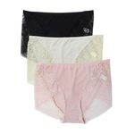 Panasilk 3PCS Women Silk Knitted Pure Silk Panties Bikini Briefs (L, Multicolor)