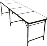 Red Cup Pong Blank Customizable Beer Pong Table-Ball Rack and 6 Pong Balls with Built in Bottle Opener, 8 Feet Long, Black Aluminum