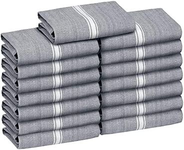 Zeppoli Classic Dish Towels - 15 Pack - 14" by 25" - 100% Cotton Kitchen Towels - Reusable Bulk Cleaning Cloths - Gray Hand Towels - Super Absorbent - Machine Washable