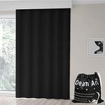 DREAM ART Portable Blackout Blinds Curtain with Suction Cups for Home or Travel Use Dark Black W 52 in X L 72 in