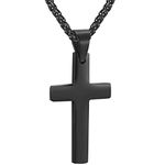 Mens Cross Necklace Black Pendant Chain 22 inch Trendy Punk Jewelry Xmas Gifts Teens Boy Women Men Minimalist Cross Necklaces