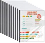 10 Pack Report Covers with Sliding Bar - Clear Plastic Presentation Folders for A4 & Letter Size Paper, 70 Sheet Capacity File Document Binder for School, Office, Resume & Business Use