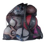 Large Nylon Mesh Drawstring Sports Equipment Ball Bag Sack with Shoulder Strap for Practice, School Class, Beach (30 x 40 Inches) by Super Z Outlet