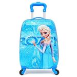 Doraemon, Hello Kitty, Frozen, Princess, Minion, Spider Man Cartoon Print Trolley Suitcase: Perfect for KIds Boys and Girls | 4-Wheel Convenience Ensures Easy Travel (Multicolour) (FROZEN)