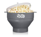 The Original Proper Popper Microwave Popcorn Popper, Silicone Popcorn Maker, Collapsible Bowl BPA Free & Dishwasher Safe - (Gray)