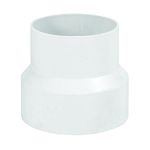 Deflecto Duct Increaser and Reducer, Plastic Inline Adapter, White, 4” to 3” (IRB43)