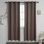 YGO 99 Blackout Curtains 2 Panels Thermal Insulated Solid Grommet Draperies Set Room Darkening Panels for Living Room Bedroom Nursery Home Theaters W52 X L95 per Panel Coffee