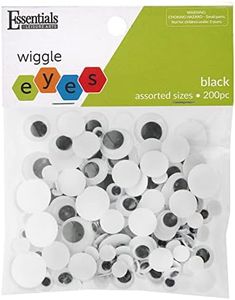 Essentials By Leisure Arts Eyes Paste On Moveable Assorted Black 200Pc Googly Eyes, Google Eyes for Crafts, Big Googly for Crafts, Wiggle Eyes, Craft