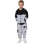 A2Z 4 Kids Boys Girls Cotton Tracksuit Grey Fleece Hoodie Top Joggers Bottom Suit Set Age 2-13 Years