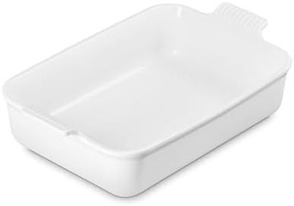Le Creuset Stoneware Heritage Deep Rectangular Lasagna Dish, 6.75 qt., White