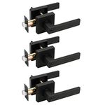 3 Pack-Entry Door Levers Combo Pack, Matte Black Lockset Leverset Entrance Function,Heavy Duty Outdoor Hardware,Suit Front/Back Exterior Door,Left or Right Handing,Contractor Pack