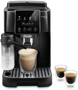 De'Longhi Magnifica Start with Milk Fully Automatic Coffee Machine ECAM220.63.B, Latte Crema Hot Automatic Milk Frother, 4 One-Touch Recipes, Soft-Touch Control Panel, 1450W, Black