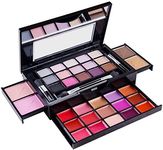 SHANY Fierce & Flawless All-in-One Makeup Set Compact with Mirror, 15 Eye Shadows, 2 Bronzers, 2 Blushes and 15 Lip/Eye Glosses - Applicators Included