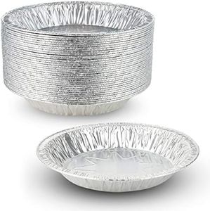 MT Products 8 Inch Outer Rim Disposable Aluminum Foil Tart/Pie Pan 1.25" Deep - Inside Measures 7 inches x 1.25 inches -(Thicker 45 Gauge) (35 Pieces)