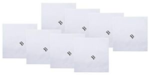 Retreez 8 Piece Pure Cotton Initial Monogrammed Men's Handkerchiefs Hanky Gift Box Set, Christmas gift - Set B Initial