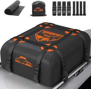 Rymopuey Waterproof Car Roof Bag, 15 Cubic Ft – No Rack Needed, Orange